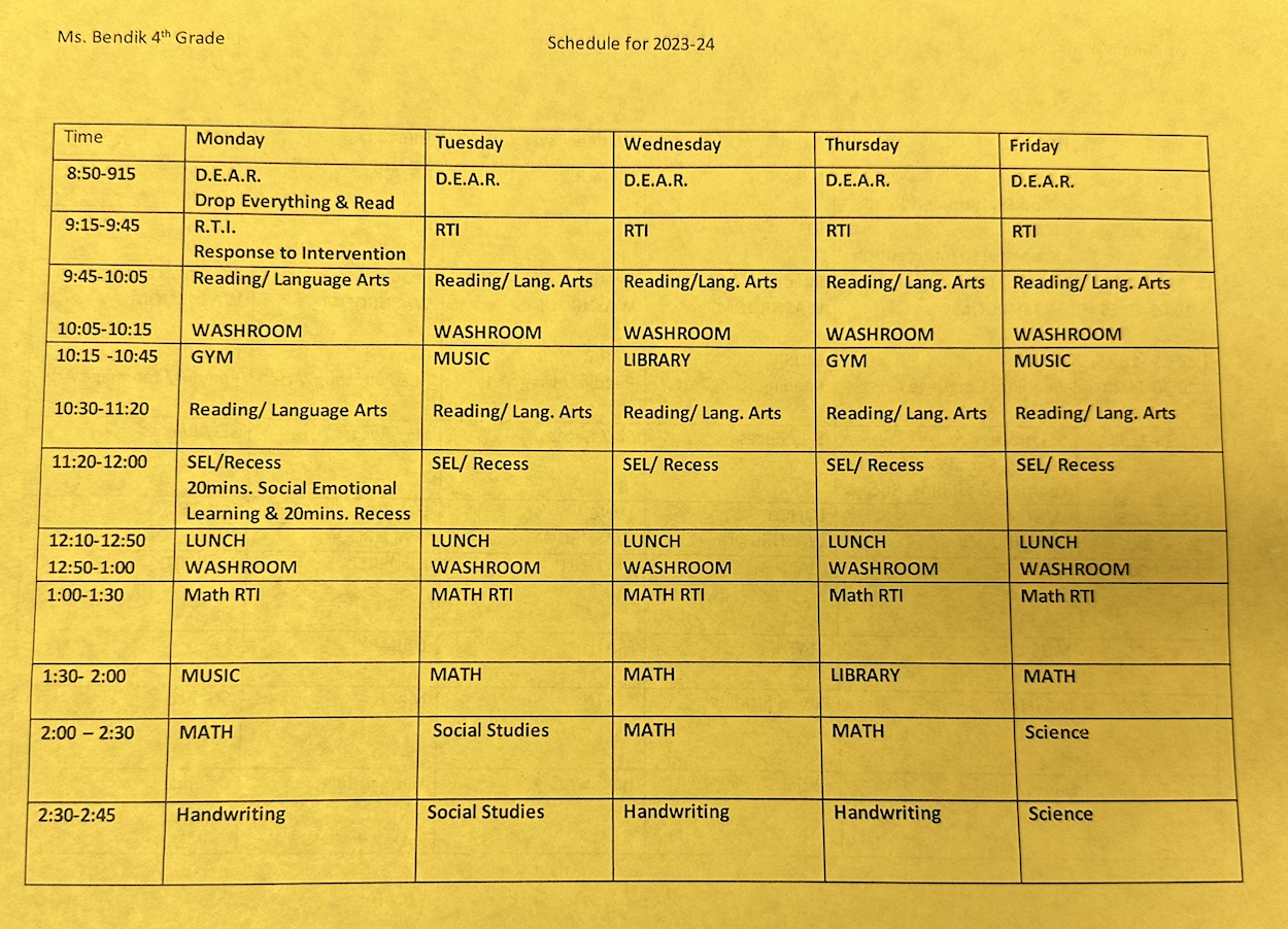 Schedule